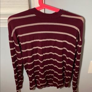 Burgundy stripped long sleeve top